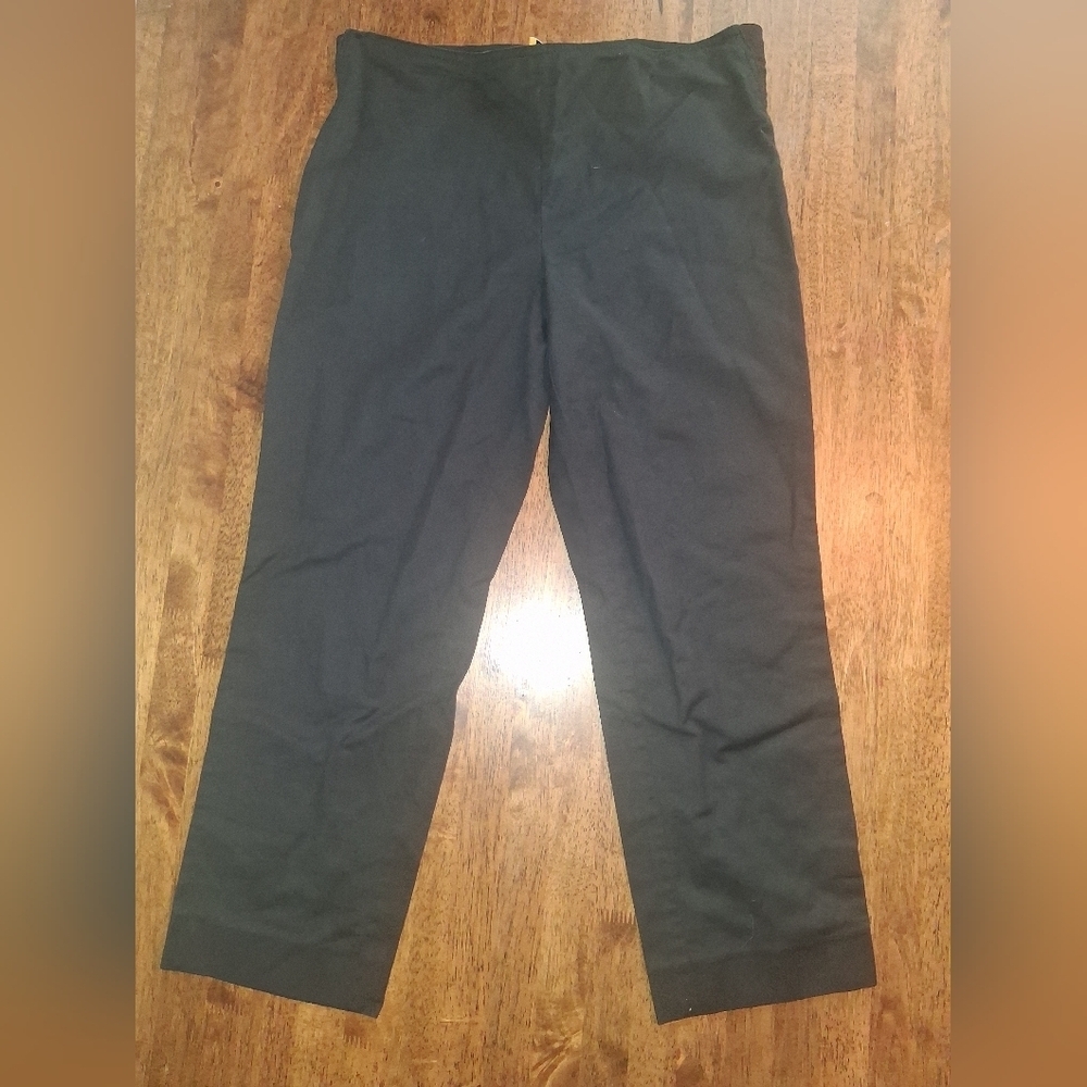 St. John Vintage Cotton Blend Altered Cropped Pants Black 4